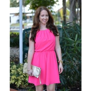Neon Pink fit & Flare Dress